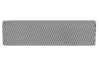 Guide Bar Dresser. Front view of a textured metal file with diagonal grooves.