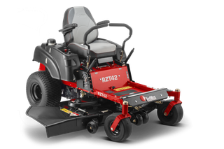 Front view of a zero-turn ride-on mower with RZT42 model designation.