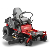 Front view of a zero-turn ride-on mower with RZT42 model designation.