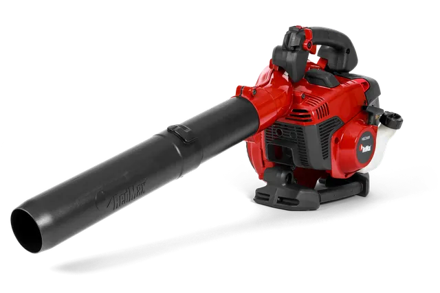 RedMax HBZ260R. Side view of a handheld leaf blower with ergonomic handle and nozzle.