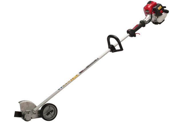 RedMax HEZ3060S. Side view of a gas-powered lawn edger with a dual handle design.
