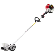 RedMax HEZ260F. Side view of a garden edger with a long handle and wheel for easy maneuverability.