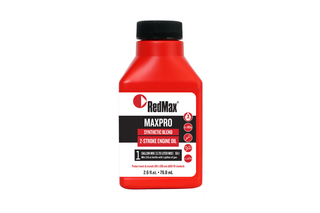 MAXPRO 2-Stroke Oil. Front view of a RedMax MaxPro synthetic blend 2-stroke engine oil bottle.