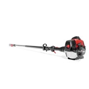 Side view of a pole saw with a long reach and visible engine compartment.