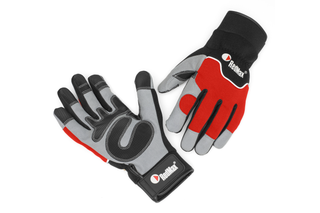 Mechanic Style Work Gloves. Pair of RedMax work gloves, showcasing palm and back design.