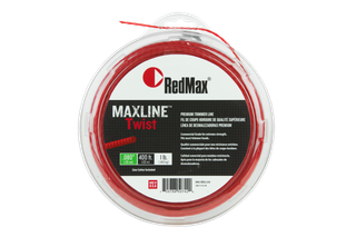 Front view of RedMax Maxline Twist premium trimmer line packaging.