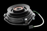 Side view of a mechanical component with a bearing and attached wiring.